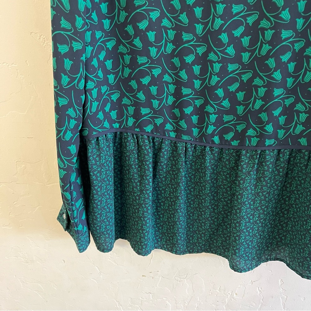 Loft Green Patterned Blouse - image 4